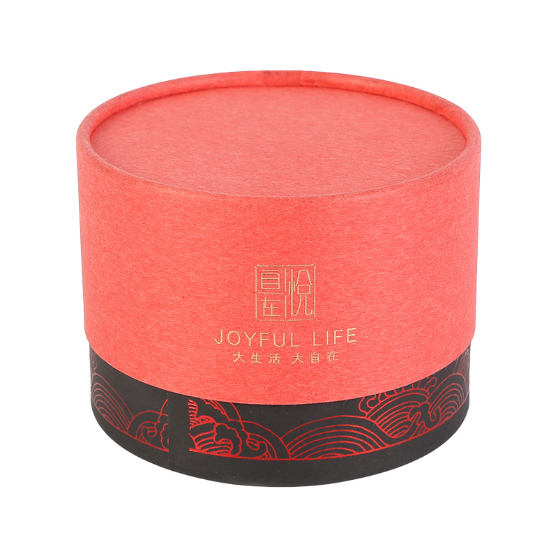 Round Black Red Cardboard Paper Packaging Tube With Lid