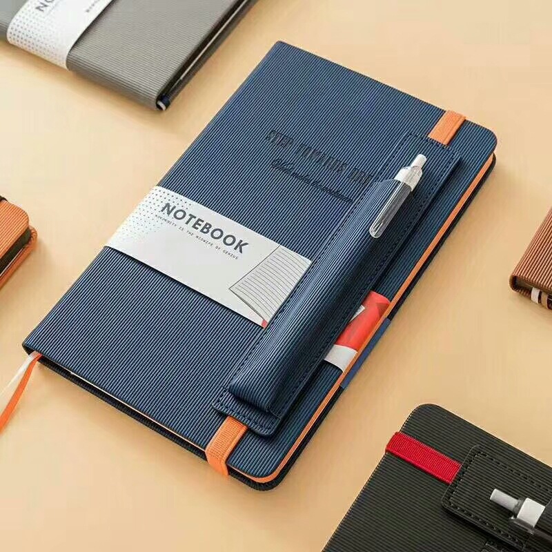 A5 Business Hardcover Notebook With Pen Holder For Office