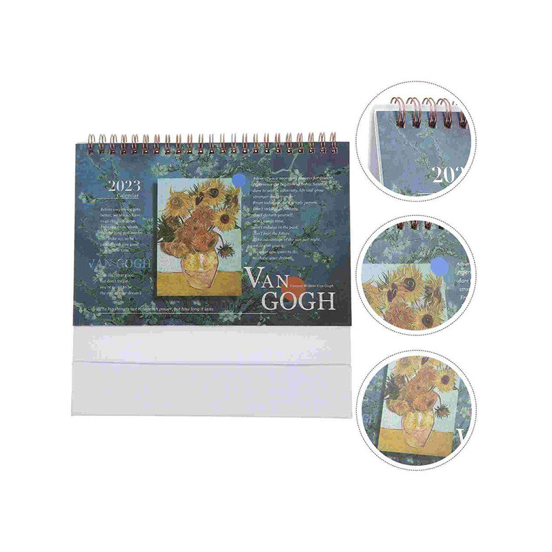 Van Gogh Starry Night Standing Flip Binding Desk Calendar