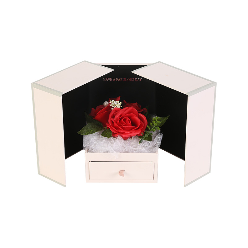Valentine Day Wedding Rose Soap Gift Box with Drawer