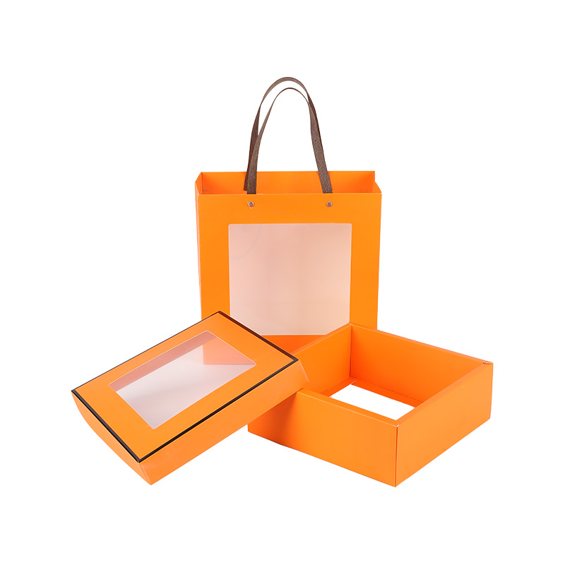 Transparent Window Cardboard Paper Gift Packaging Bag