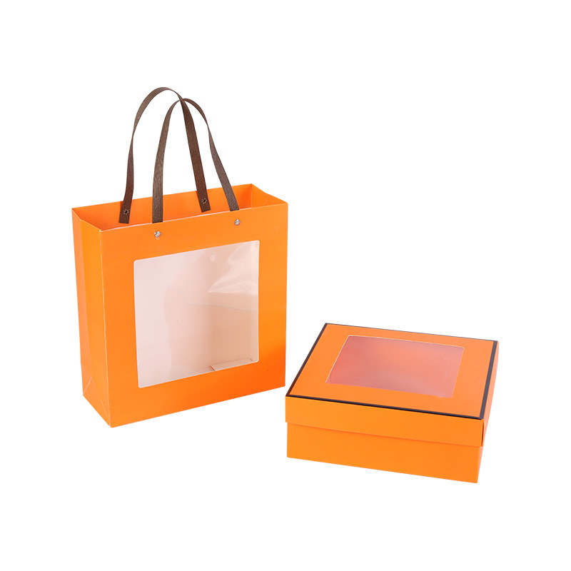 Transparent Window Cardboard Paper Gift Packaging Bag