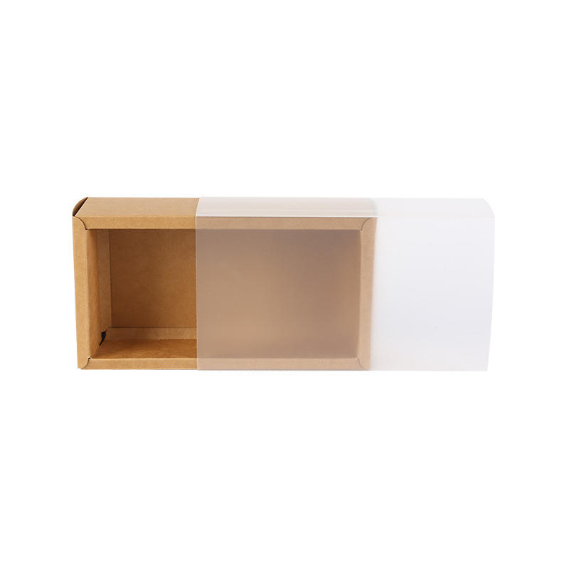 Kraft Paper Transparent Window Gift Packaging Drawer Box