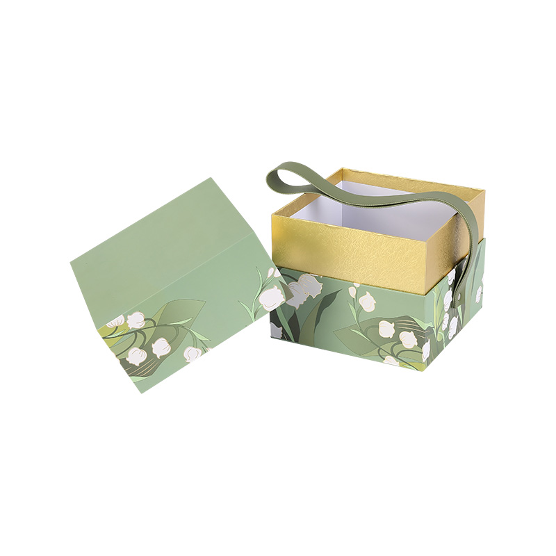 Portable Lily Pattern Cardboard Candy Gift Packing Box
