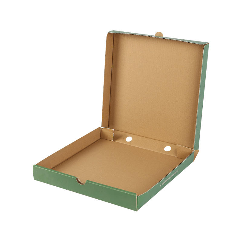 White Green Printed Corrugated Kraft Pizza Packing Box