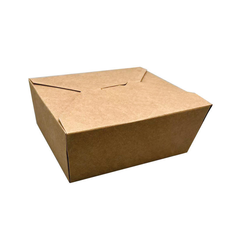 Disposable Kraft Paper Lunch Food Take Away Packaging Box