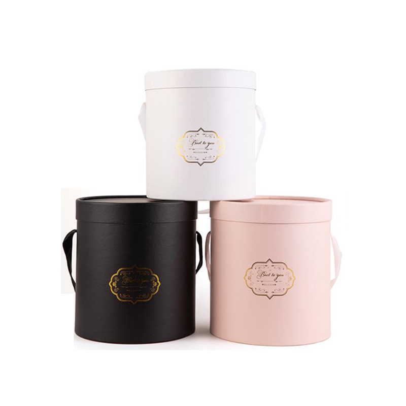 CMKY Artpaper Cosmetic Cylinder Paper Tube with Handle