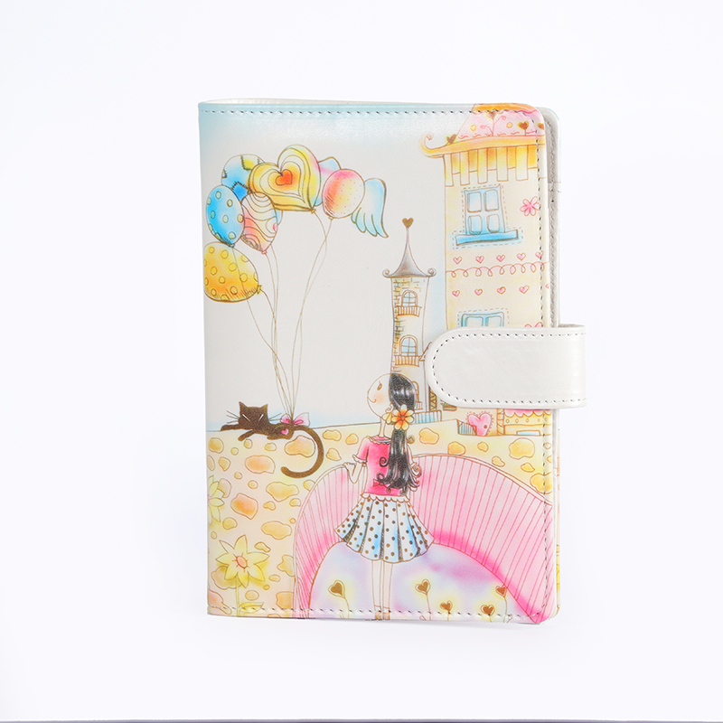 Cute 6 Ring Binder Leather Magnet Case Journal Notebook