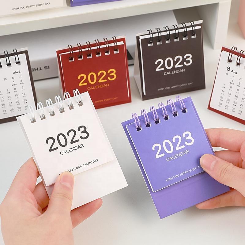 Solid Color Daily Scheduler Mini Desktop Simple Calendar